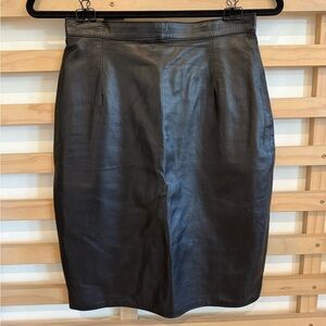 Filippo Burgio Black Leather Skirt Size 42